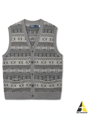 Fair Isle Cotton Blend Sweater Vest Gray - POLO RALPH LAUREN - BALAAN 1