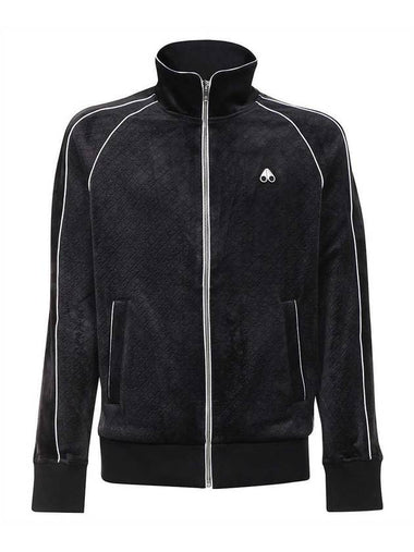 Men's Monogram Rucker Logo Zip-Up Track Jacket Black - MOOSE KNUCKLES - BALAAN 1