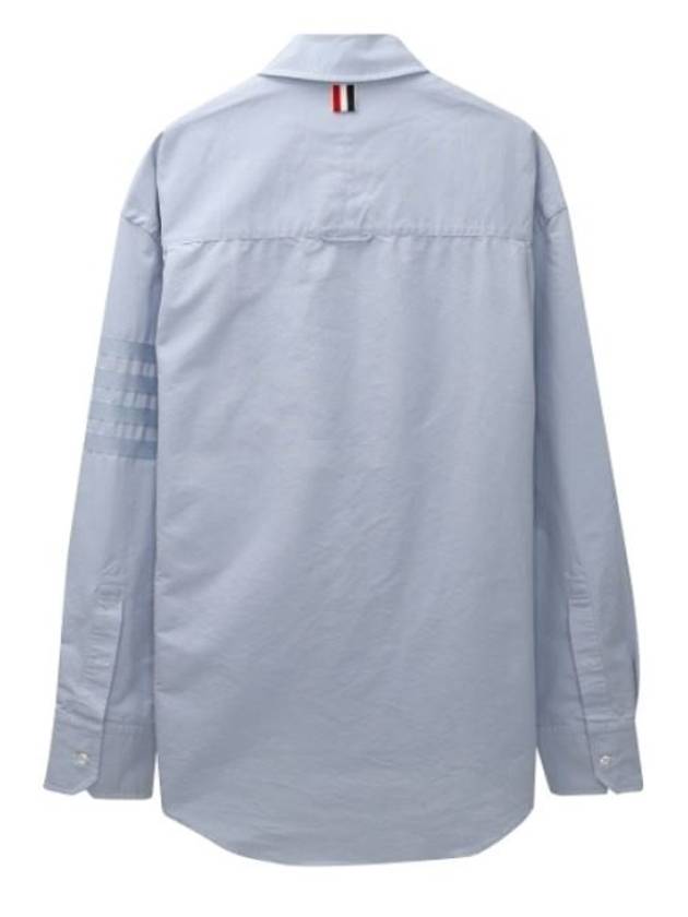 Striped Detail Long Sleeved Shirt Light Blue - THOM BROWNE - BALAAN 3