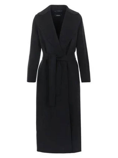 2429016043600 013 S POLDO Wool belt black coat 1144394 - MAX MARA - BALAAN 1