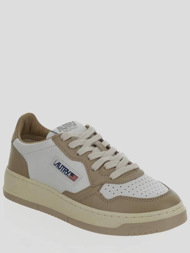 Medalist Bicolor Leather Low Top Sneakers White Beige - AUTRY - BALAAN 3