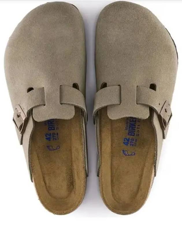 Boston Soft Footbed Suede Medium Narrow Slippers Taupe - BIRKENSTOCK - BALAAN 4