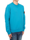 Compass Patch Crew Neck Sweatshirt Blue - STONE ISLAND - BALAAN 4