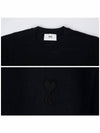 Tone On Tone Heart Logo Organic Cotton Short Sleeve T-Shirt Black - AMI - BALAAN 7