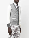 Men's Sustainable Classic Diagonal Wool Cardigan Tonal Grey - THOM BROWNE - BALAAN 5