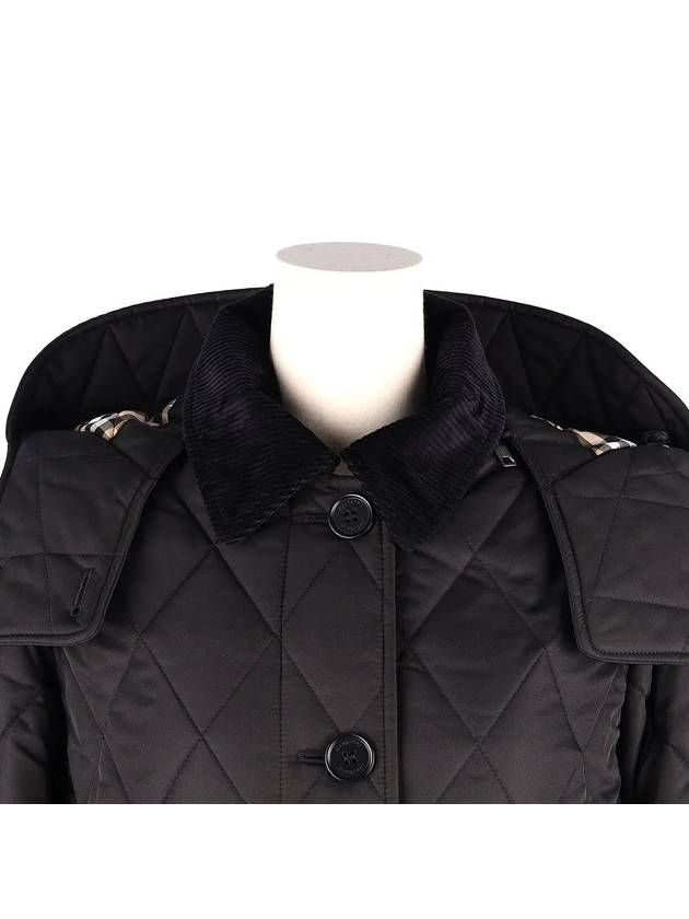 Dereham Quilted Long Padding Black - BURBERRY - BALAAN 4