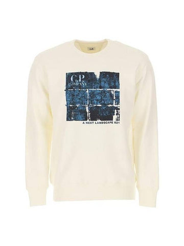 Men's Graphic Print Long Sleeve Sweatshirt White - CP COMPANY - BALAAN 1