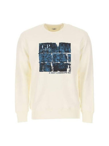 Men's Graphic Print Long Sleeve Sweatshirt White - CP COMPANY - BALAAN 1