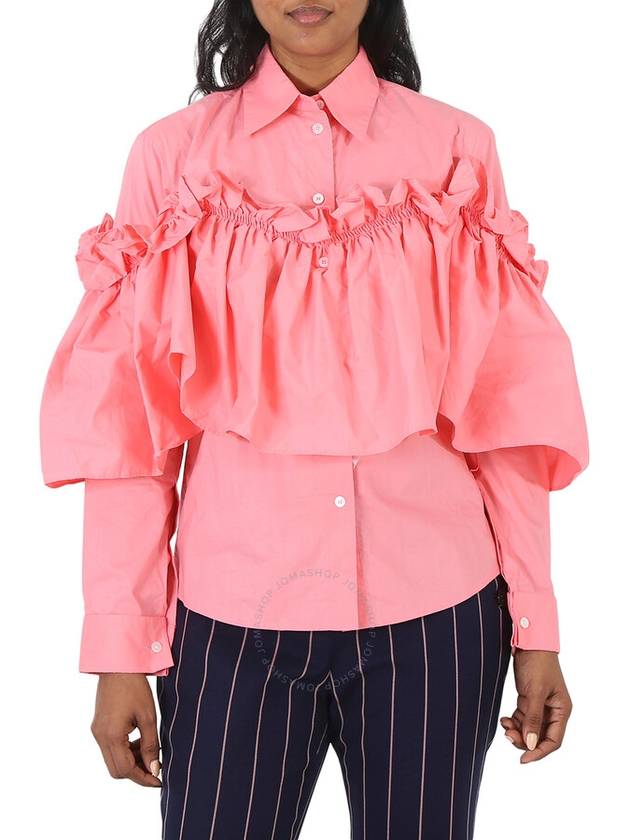 Mm6 Ladies Rose Ruffle Panel Shirt, Brand Size 36 (US Size 2) - MAISON MARGIELA - BALAAN 1