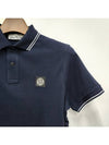 Stretch Cotton Pique Short Sleeve Polo Shirt Navy - STONE ISLAND - BALAAN 6