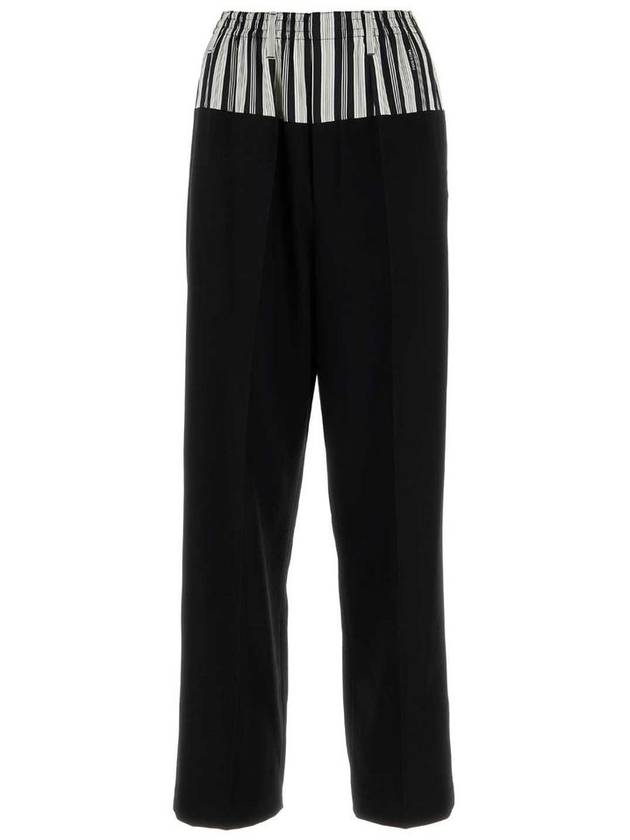 Wool Layered Wide Pants Black - FENDI - BALAAN 2