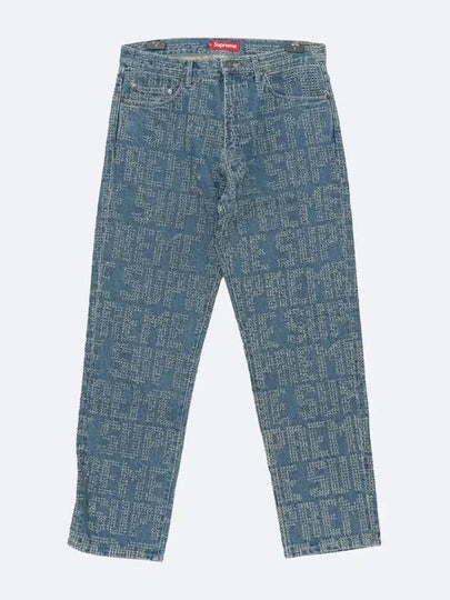 All over needle punch regular denim men s pants FW23P54 BLUE - SUPREME - BALAAN 2