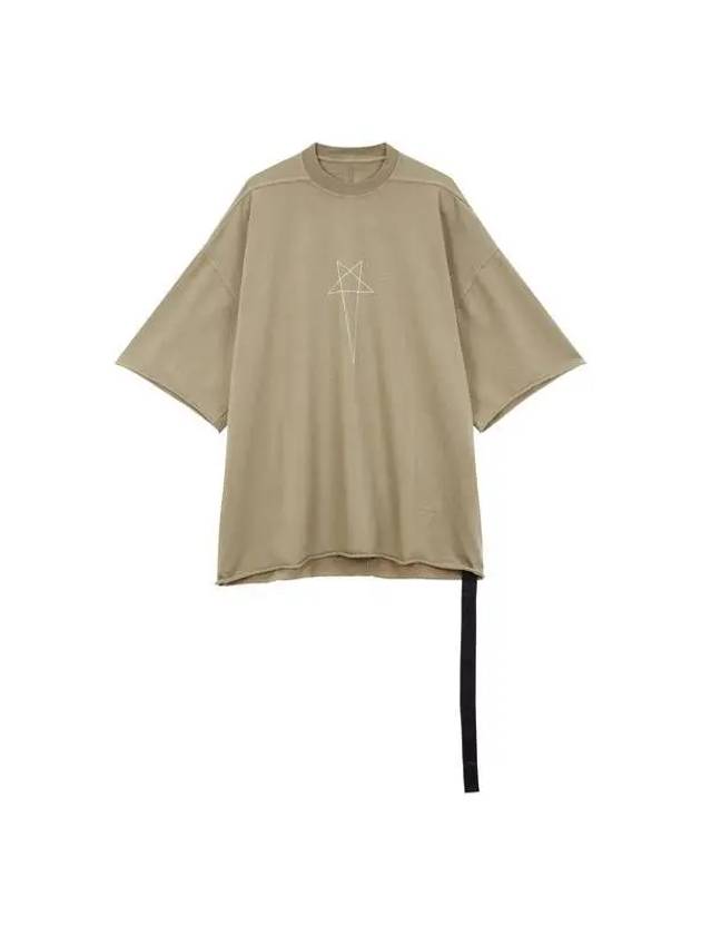 MEN DRKSHDW Front Logo Oversized T Shirt Khaki - RICK OWENS - BALAAN 1