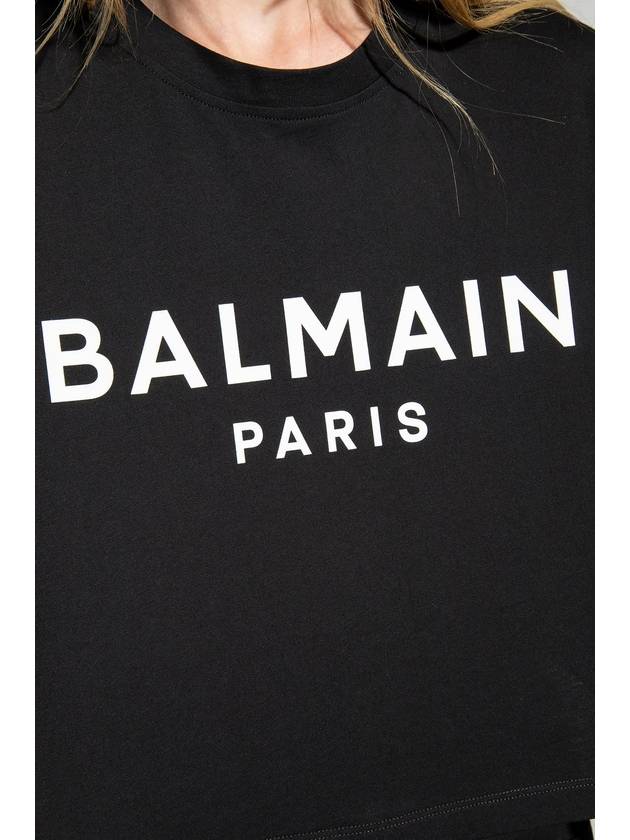 Logo Print Boxy Short Sleeve T-Shirt Black - BALMAIN - BALAAN 6