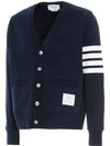 Classic V-Neck 4 Bar Stripe Cardigan Navy - THOM BROWNE - BALAAN 5