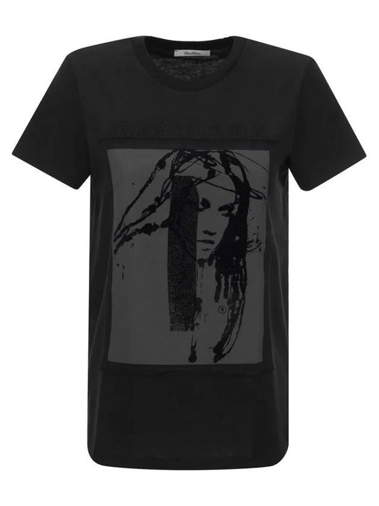 Women's Darling Big Graphic Print Short Sleeve T-Shirt Black - MAX MARA - BALAAN 1