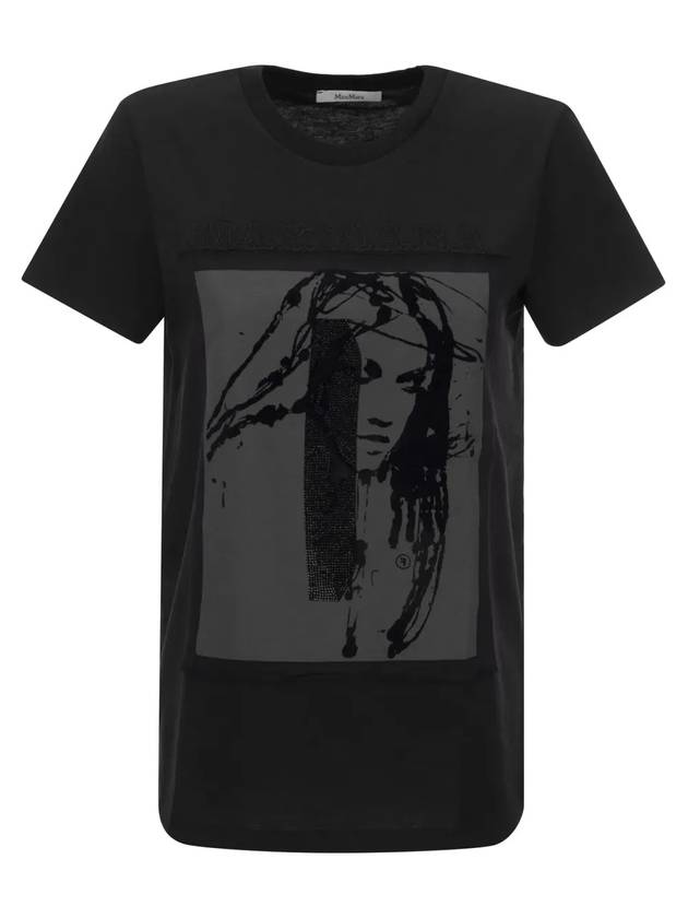 Women's Darling Big Graphic Print Short Sleeve T-Shirt Black - MAX MARA - BALAAN 1