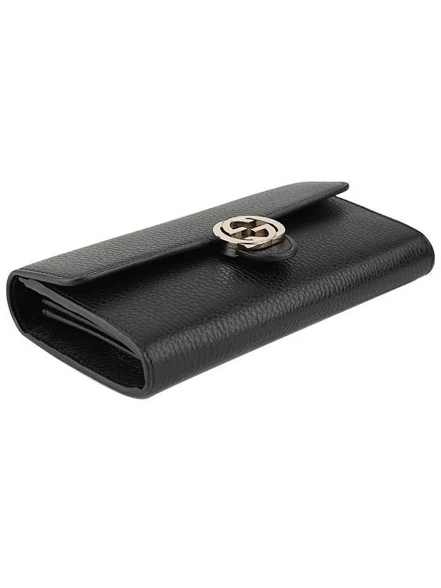 GG Interlocking Long Wallet Black - GUCCI - BALAAN 3