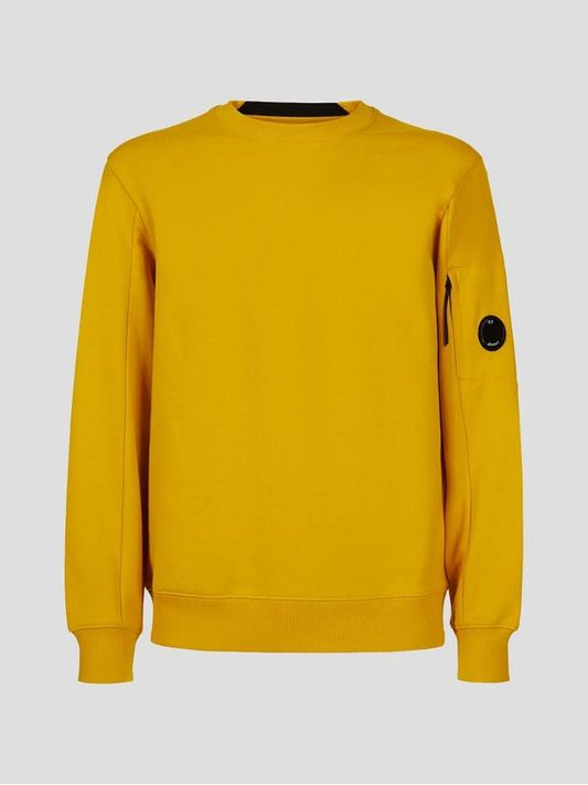 Men's Lens Wappen Diagonal Sweatshirt Yellow - CP COMPANY - BALAAN 2