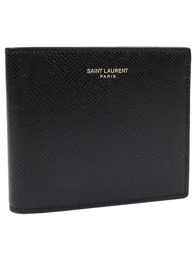 East West Coating Leather Half Wallet Black - SAINT LAURENT - BALAAN 4