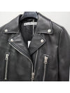 Biker Crop Leather Jacket Black - ACNE STUDIOS - BALAAN 5