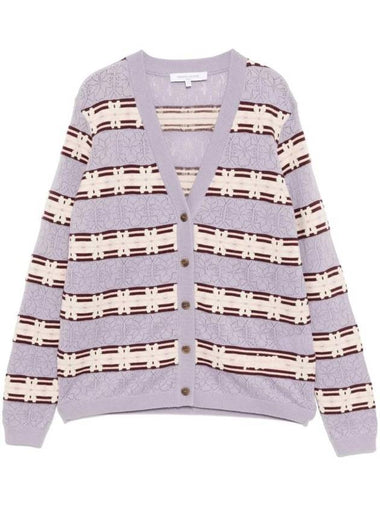 Fairisles V-Neck Cardigan Purple - MAISON KITSUNE - BALAAN 1