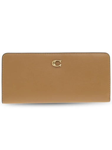 Coach Leather Wallet, Women's, Beige - COACH - BALAAN 1