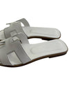 Oran Calfskin Slippers Blanc - HERMES - BALAAN 5