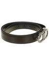 Gancini Reversible Leather Belt Black Dark Brown - SALVATORE FERRAGAMO - BALAAN 3