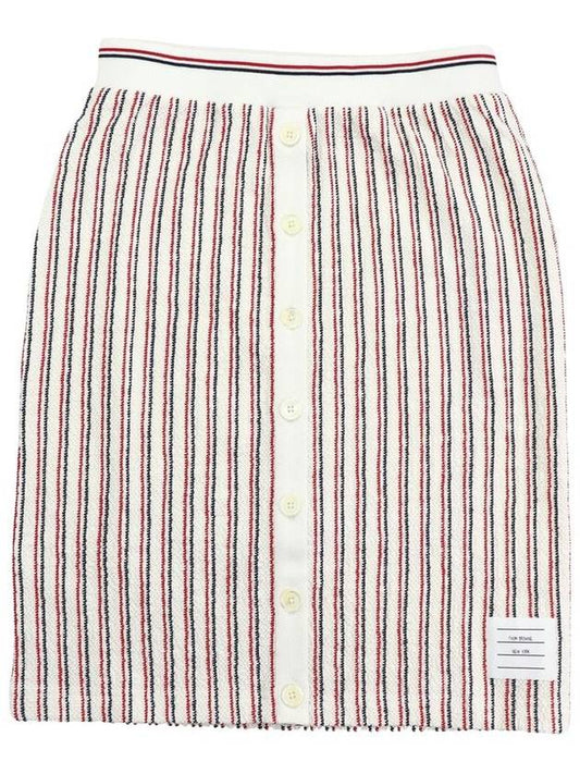 Women's Striped Tweed H-Line Skirt - THOM BROWNE - BALAAN 2