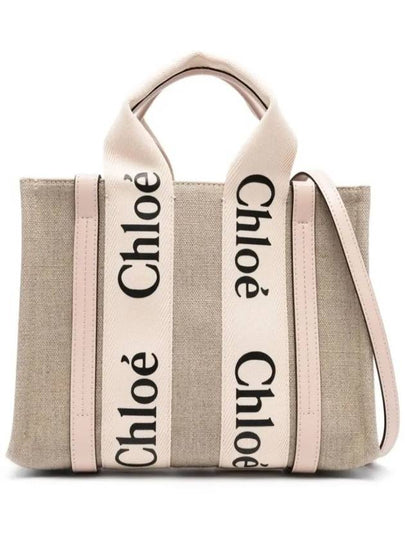 Woody Small Canvas Tote Bag Pink Beige - CHLOE - BALAAN 2