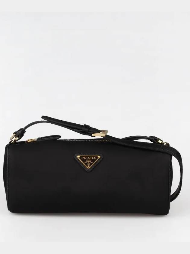 Triangle Logo Geometric Pouch Shoulder Bag Black - PRADA - BALAAN 2