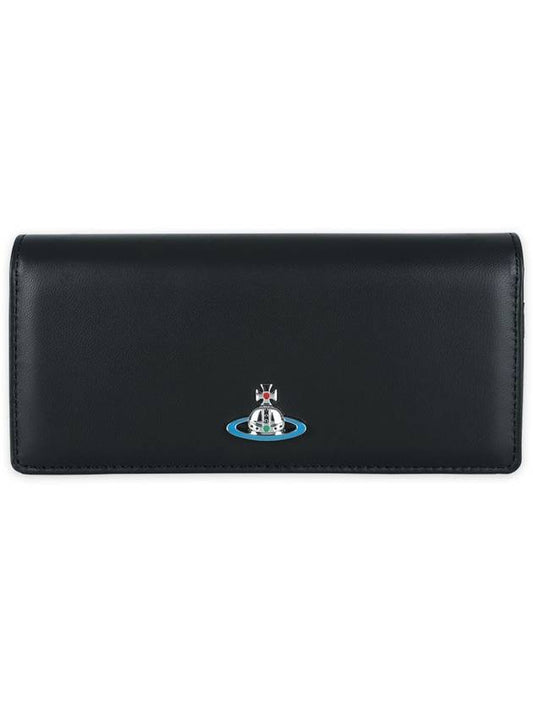 Orb Plaque Foldover Long Wallet Black - VIVIENNE WESTWOOD - BALAAN 2