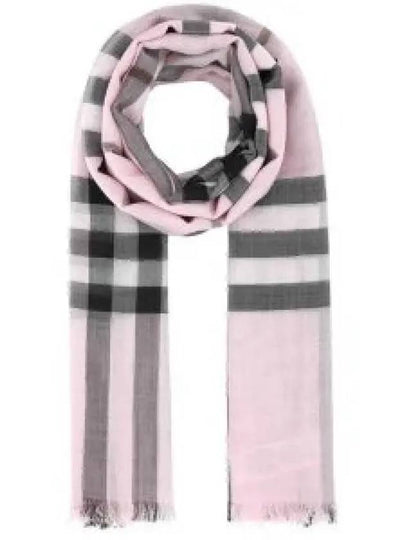 Check Wool Silk Blend Scarf Pink - BURBERRY - BALAAN 2