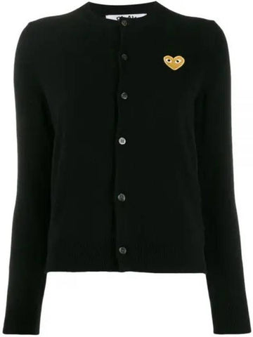 AZ N049 051 1 P1N049 AX Gold Heart Wappen Wool Cardigan - COMME DES GARCONS - BALAAN 1