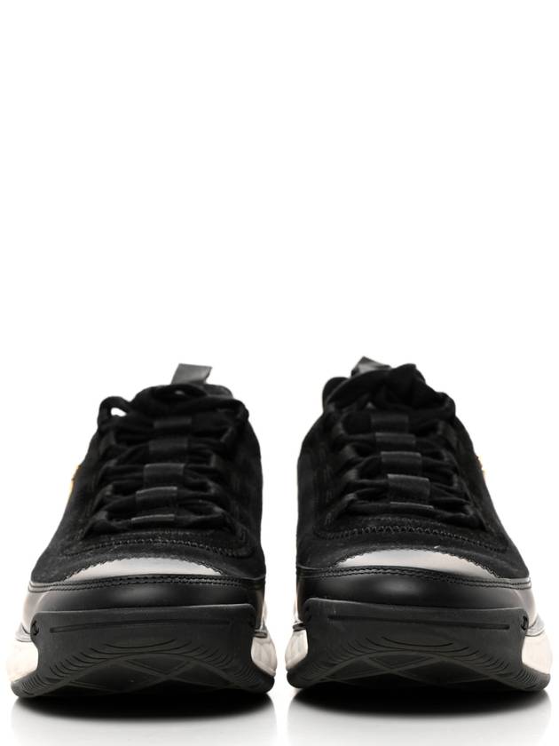 Mixed Fibers Velvet Calfskin Low Top Sneakers Black - CHANEL - BALAAN 3