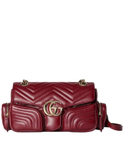 GG Marmont Small Multi-Pocket Leather Shoulder Bag Red - GUCCI - BALAAN 2