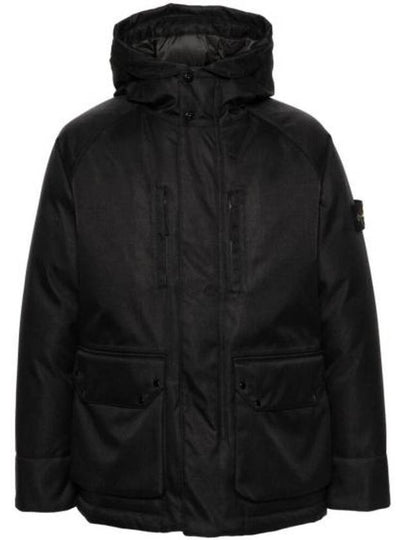 44736 Diagonal Wind Resistant Nylon Down Parka Black - STONE ISLAND - BALAAN 2