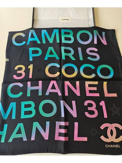 CC Logo Silk Muffler Black - CHANEL - BALAAN 2