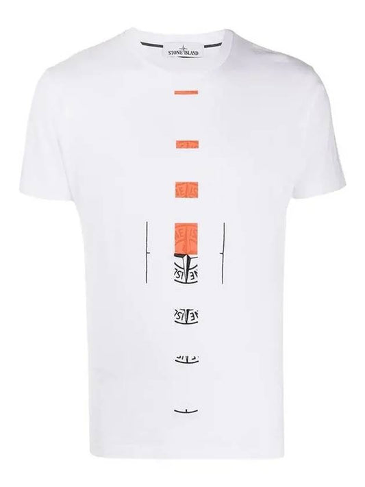 Men's Big Logo Crew Neck Short Sleeve T-Shirt White - STONE ISLAND - BALAAN 2