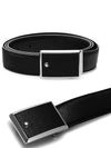 Plate Buckle Saffiano Leather Belt Black - MONTBLANC - BALAAN 2