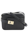 Calfskin Leather Camera Shoulder Bag Black - SALVATORE FERRAGAMO - BALAAN 2