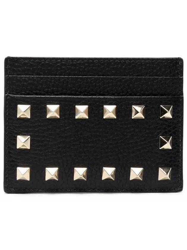 Rockstud Card Wallet Black - VALENTINO - BALAAN 3