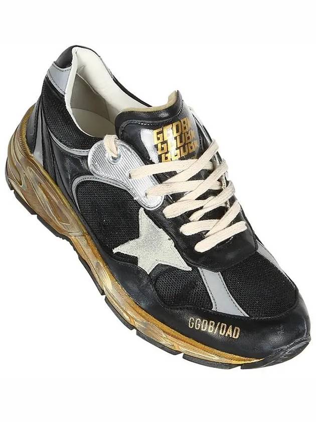 Dad-Star Mesh Nappa Leather Low Top Sneakers Black Ice Grey - GOLDEN GOOSE - BALAAN 2