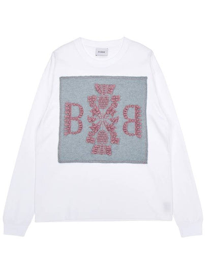 B Logo Patch Cashmere Long Sleeve T-Shirt White - BARRIE - BALAAN 2