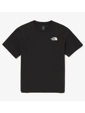 The North Face KIDS Ice Run Short Sleeve Round Tee NT7UQ01T BLK - THE NORTH FACE - BALAAN 1