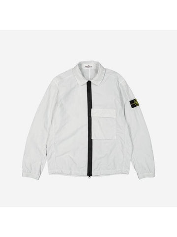 Naslan Garment Dyed Compass Patch Zip-up Jacket Light Grey - STONE ISLAND - BALAAN 1