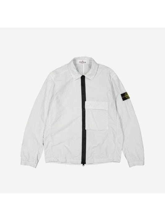 Naslan Garment Dyed Compass Patch Zip-up Jacket Light Grey - STONE ISLAND - BALAAN 1