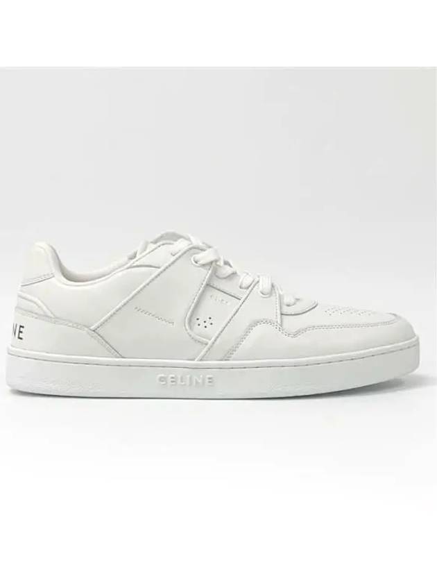 Men's Lace Up Calfskin Low-Top Sneakers Optic White - CELINE - BALAAN 2