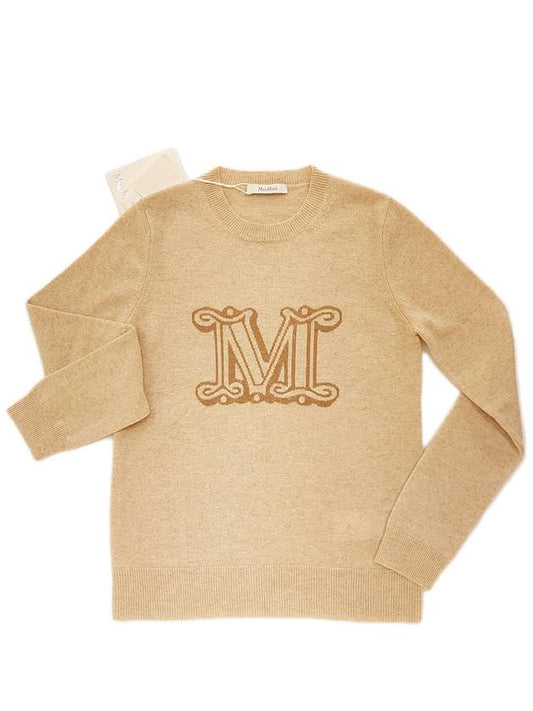 Women's Logo Cashmere Sweater Oatmeal 13661029600W - MAX MARA - BALAAN 1